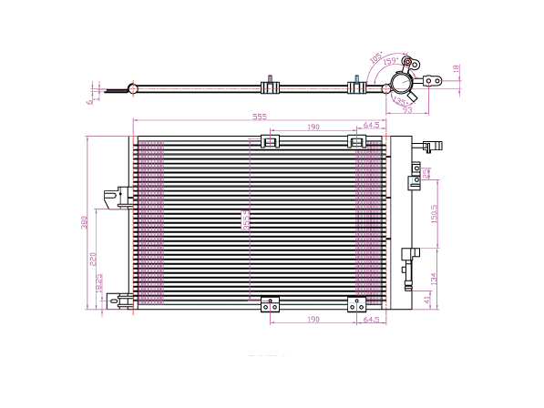 UTÁNGYÁRTOTT OLA5251 Légkondihűtő 530x380mm (OE 1850055,-057,-074,-292)