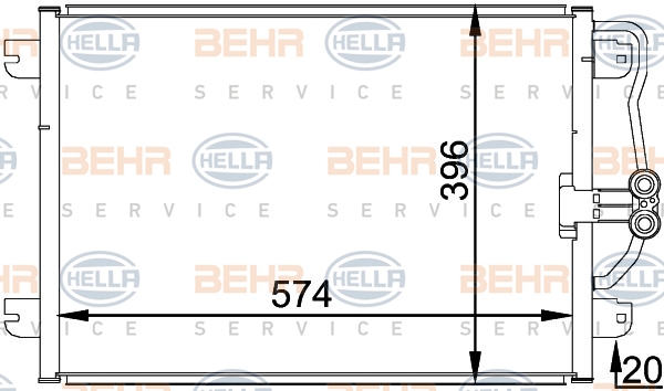 HELLA 8FC 351 037-751 Klímakondenzátor, klímahűtő