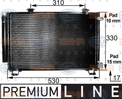 HELLA 8FC 351 300-261 Klímakondenzátor, klímahűtő