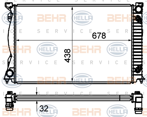 BEHR HELLA 8MK376735-011 Vízhűtő