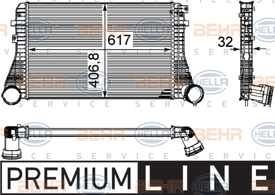 HELLA 8ML 376 746-061 Intercooler, töltőlevegő hűtő