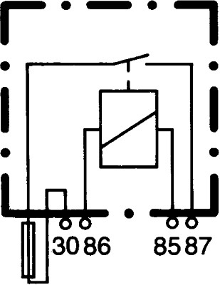 HELLA 4RA003530-001 relé + bizt. 12V/15A füles