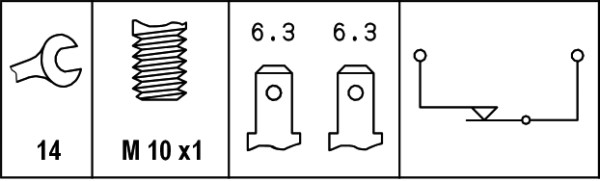 HELLA 6DF 007 362-001 Féklámpa kapcsoló