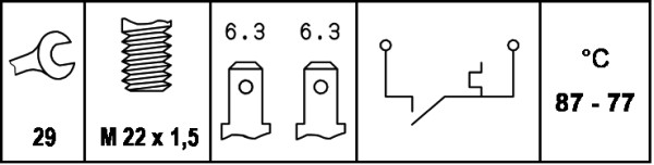 HELLA 1000670216 6ZT 007 800-031 - Hőkapcsoló, hűtőventillátor