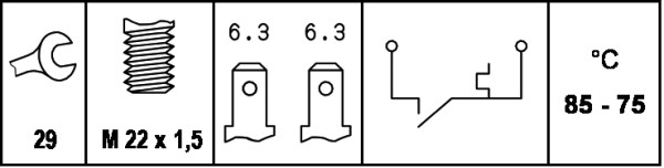 HELLA 1000670217 6ZT 007 800-041 - Hőkapcsoló, hűtőventillátor