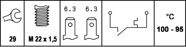 HELLA 1000670219 6ZT 007 800-061 - Hőkapcsoló, hűtőventillátor