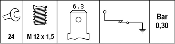 HELLA 6ZL 003 259-131 Olajnyomás kapcsoló, érzékelő, jeladó