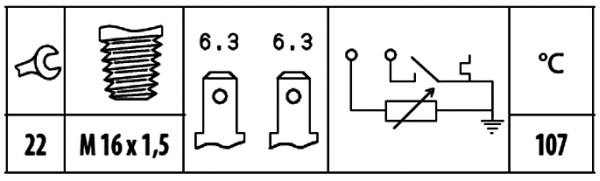 HELLA 6PT009309-531 olajhőmérséklet jeladó