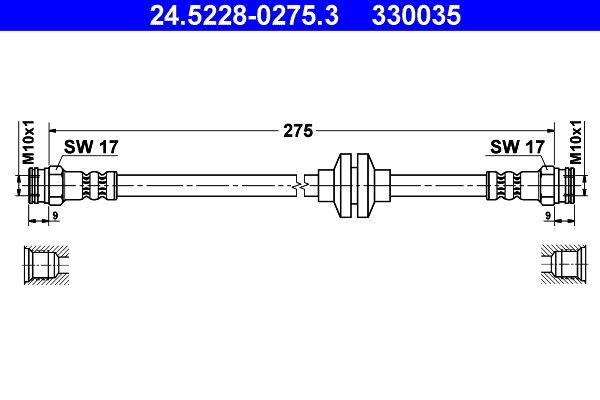 ATE 24.52280275.3 Fékcső, gumifékcső