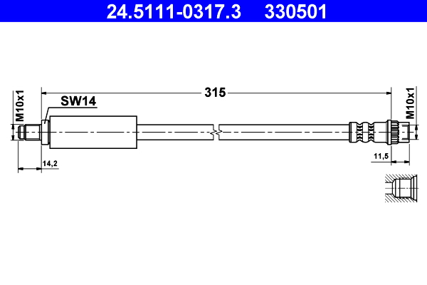 ATE 24.51110317.3 Fékcső