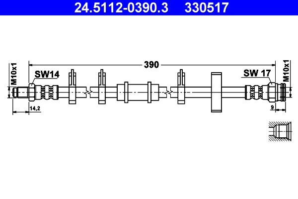 ATE 24.5112-0390.3 Fékcső, gumifékcső