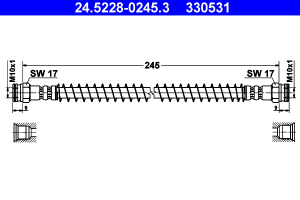 ATE 24.52280245.3 Fékcső, gumifékcső