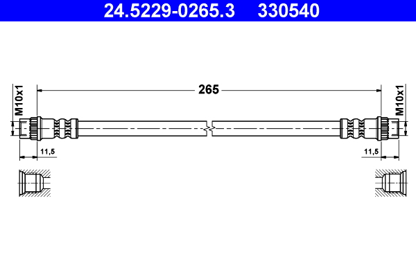 ATE 24.52290265.3 Fékcső, gumifékcső