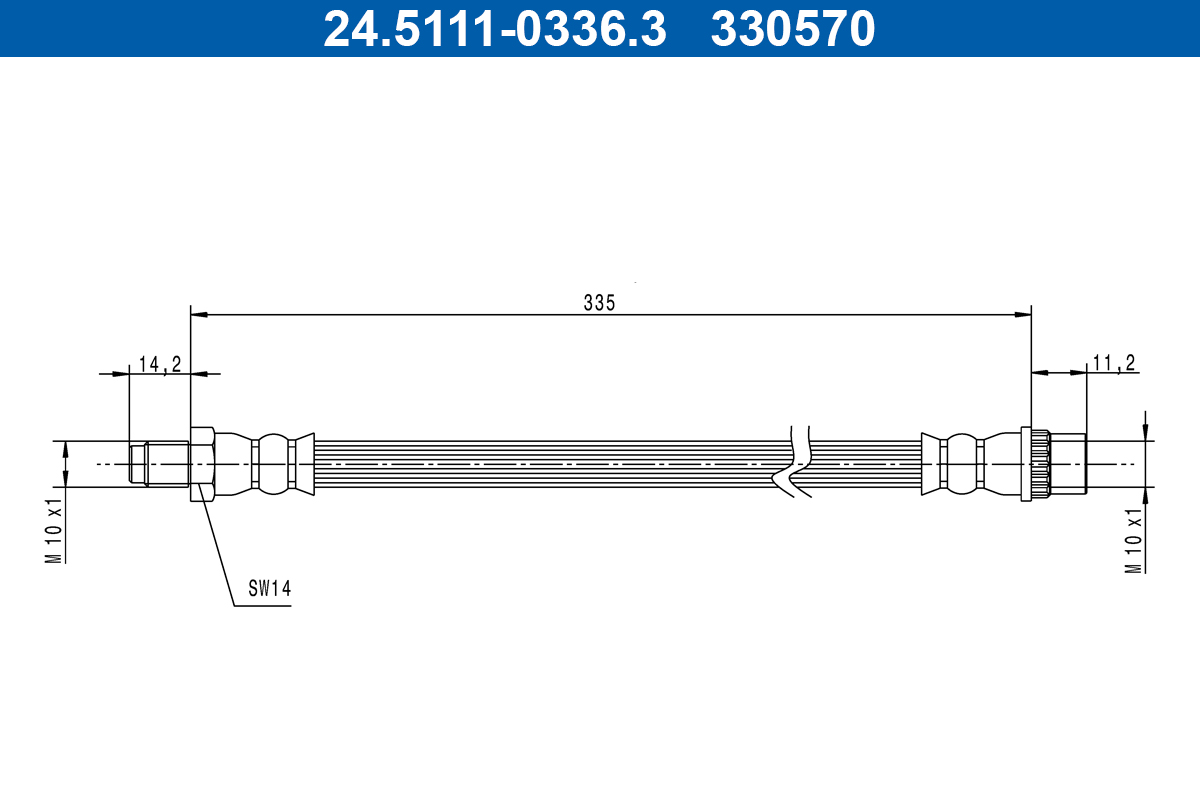 ATE 330570 Fékcső, gumifékcső