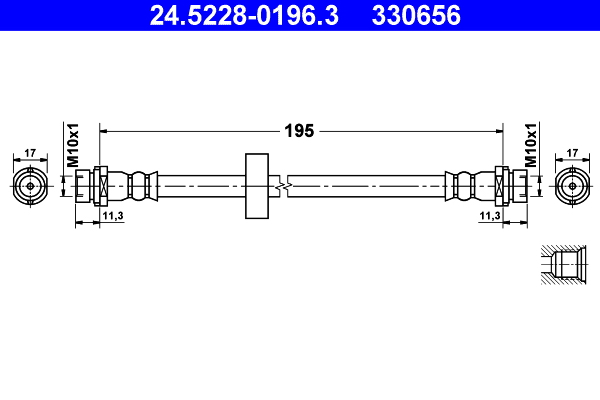 ATE 24.52280196.3 Fékcső, gumifékcső