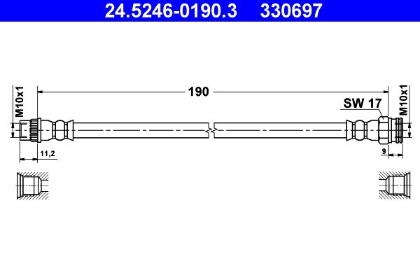 ATE ATE24.5246-0190 fékcső