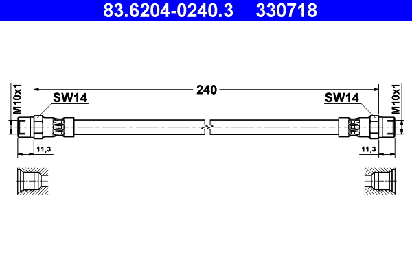 ATE 83.62040240.3 Fékcső, gumifékcső