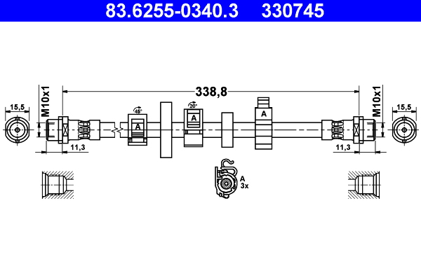 ATE ATE83.6255-0340 fékcső