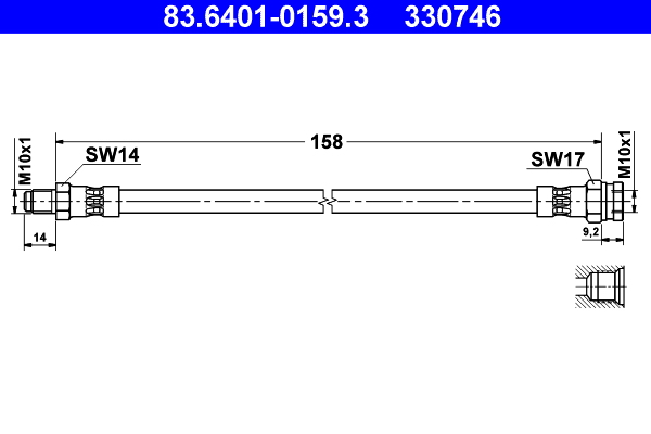 ATE ATE83.6401-0159 fékcső