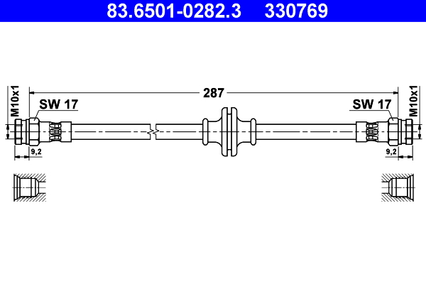 ATE 83.65010282.3 Fékcső, gumifékcső