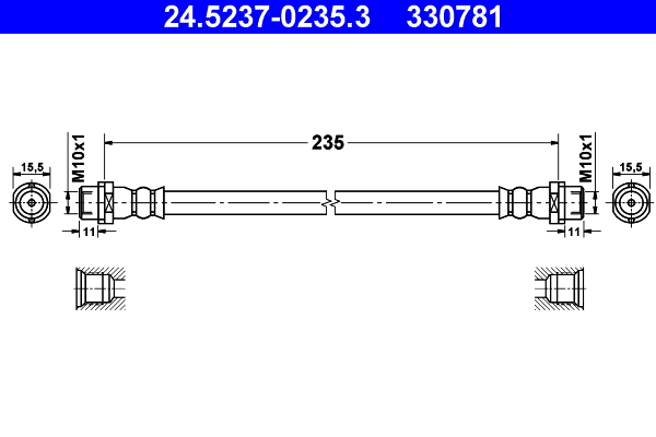 ATE 24.52370235.3 Fékcső, gumifékcső