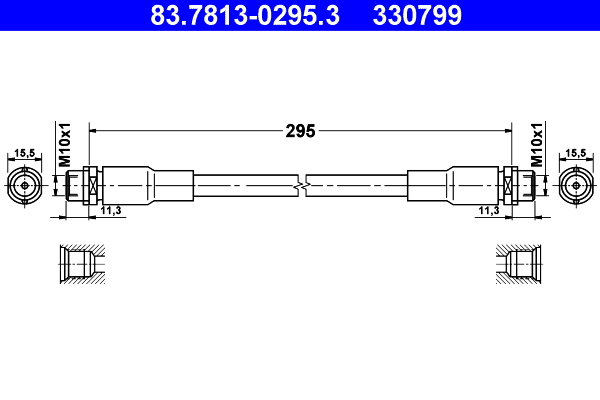 ATE 83.78130295.3 Fékcső, gumifékcső