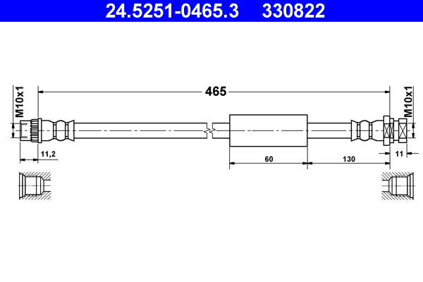 ATE 24.52510465.3 Fékcső, gumifékcső