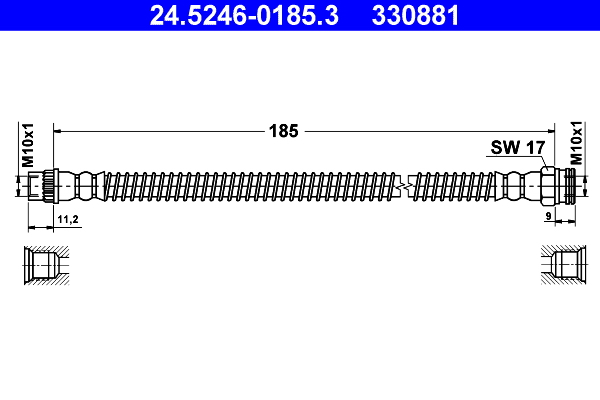 ATE 24.52460185.3 Fékcső, gumifékcső