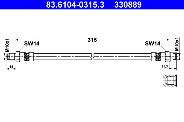 ATE 1001912674 83.6104-0315.3 - FÉKTÖMLŐ