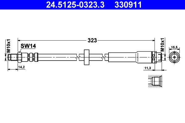 ATE 24.5125-0323.3 Fékcső, gumifékcső