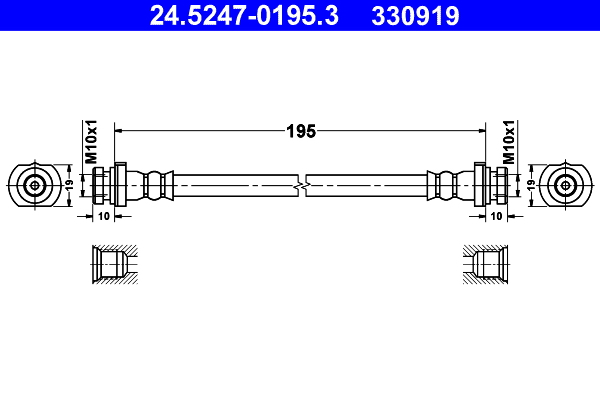 ATE 24.52470195.3 Fékcső, gumifékcső