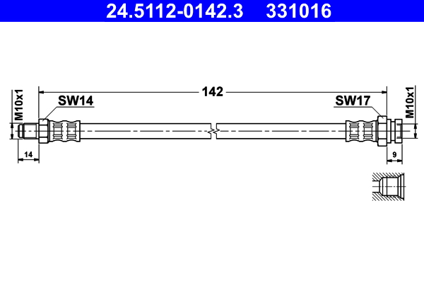 ATE 24.51120142.3 Fékcső, gumifékcső