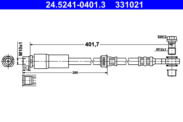 ATE 24.52410401.3 Fékcső, gumifékcső