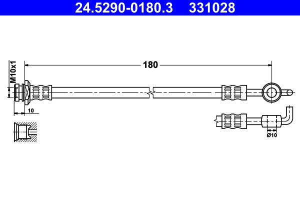 ATE 24.52900180.3 Fékcső, gumifékcső