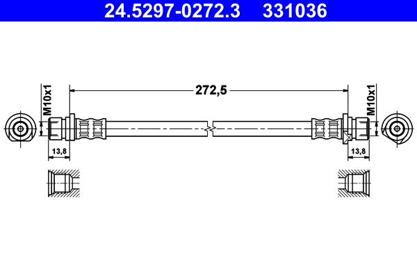 ATE 24.52970272.3 Fékcső, gumifékcső