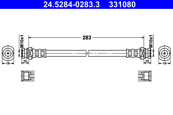 ATE 24.52840283.3 Fékcső, gumifékcső