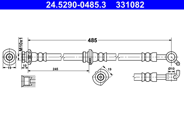 ATE 24.52900485.3 Fékcső, gumifékcső