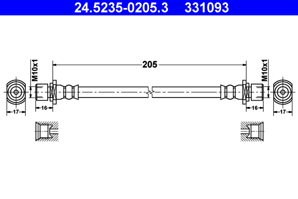 ATE 24.52350205.3 Fékcső