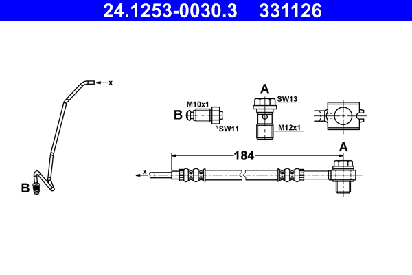 ATE 93434 24.1253-0030.3 - Fékcső, gumifékcső