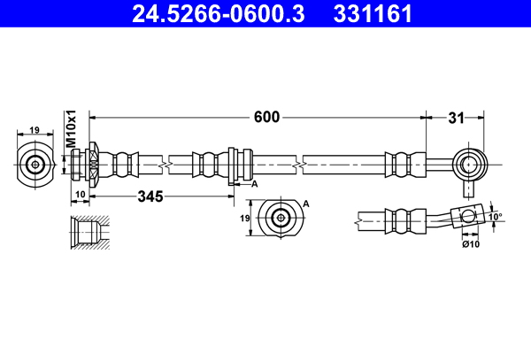 ATE 24.5266-0600.3 fékcső