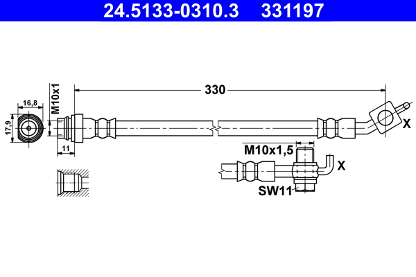 ATE 275162 24.5133-0310.3 - Fékcső, gumifékcső