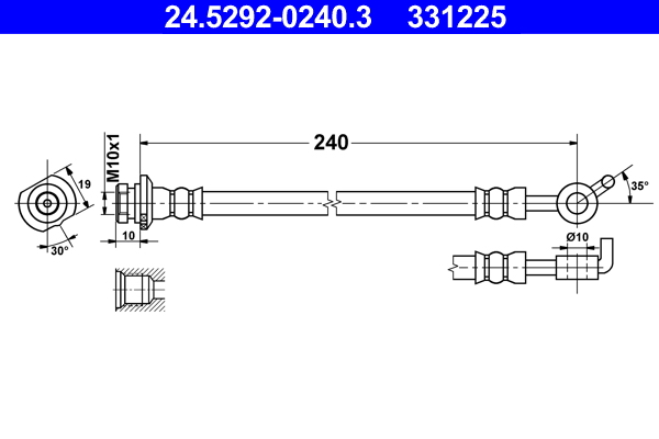 ATE 24.52920240.3 Fékcső, gumifékcső