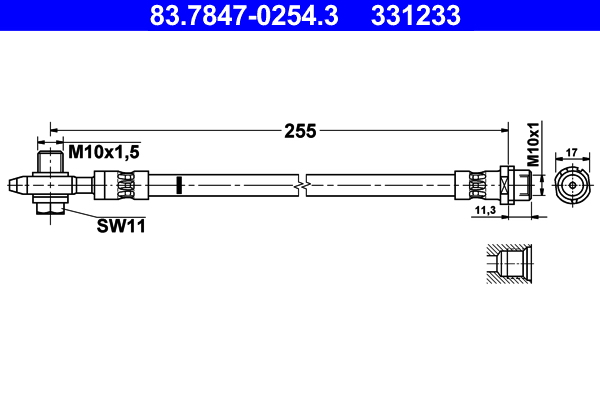 ATE 83.7847-0254.3 fékcső