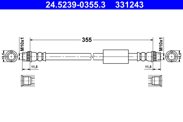 ATE 24.52390355.3 Fékcső