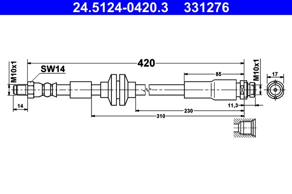 ATE 24.5124-0420.3 fékcső