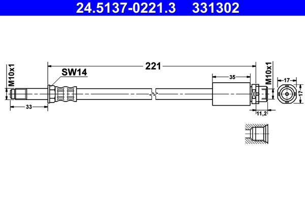 QWP WBH344 Fékcső