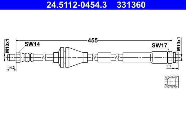 ATE ATE24.5112-0454 fékcső