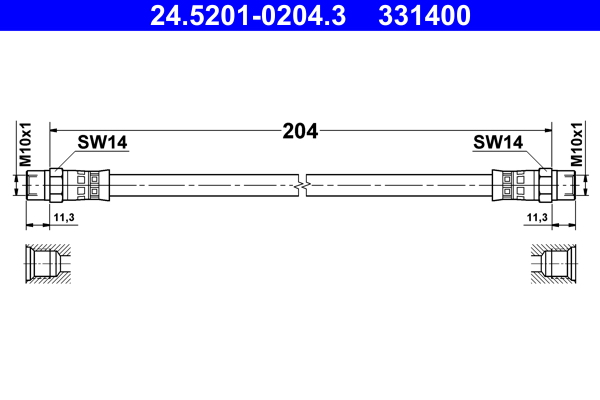 ATE ATE24.5201-0204 fékcső