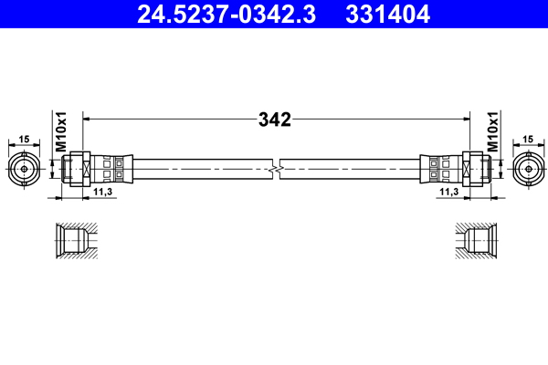 ATE 24.52370342.3 Fékcső, gumifékcső