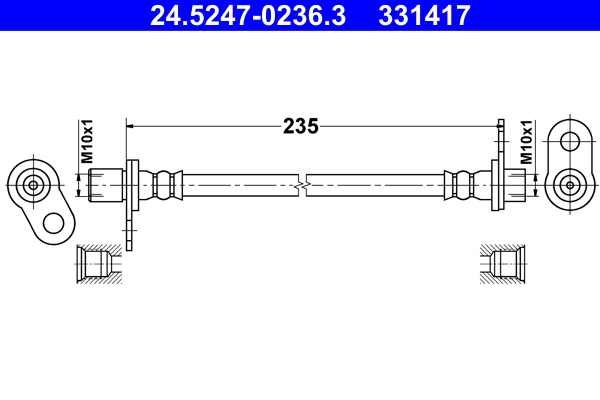 ATE 24.52470236.3 Ate fékcső